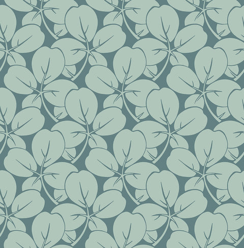 2970-26108 Robert Aqua Clover Wallpaper