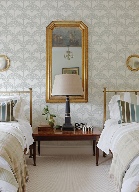 2970-26110 Dawson Light Grey Magnolia Tree Wallpaper