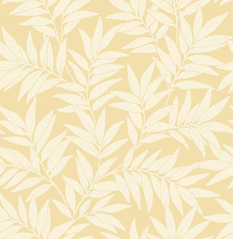2970-26120 Morris Yellow Leaf Wallpaper