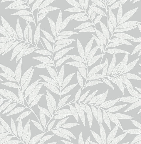 2970-26124 Morris Light Grey Leaf Wallpaper
