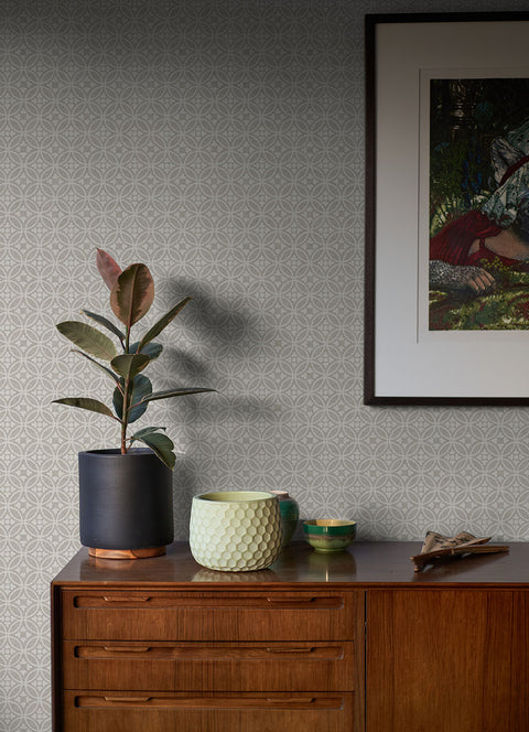 2970-26135 Larsson Grey Ogee Wallpaper
