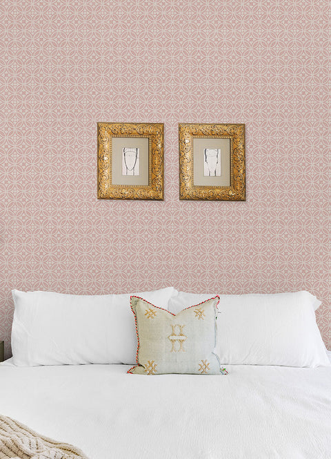 2970-26138 Larsson Pink Ogee Wallpaper