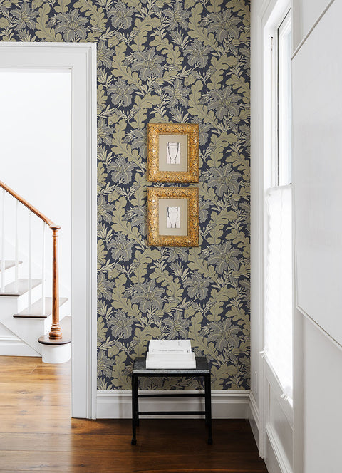 2970-26141 Butterfield Navy Floral Wallpaper