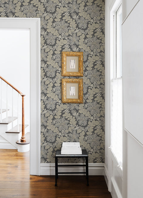 2970-26143 Butterfield Grey Floral Wallpaper