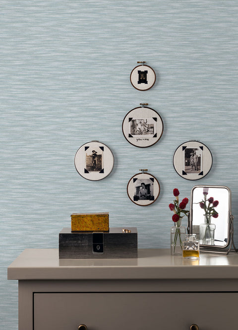2970-26153 Benson Light Blue Variegated Stripe Wallpaper