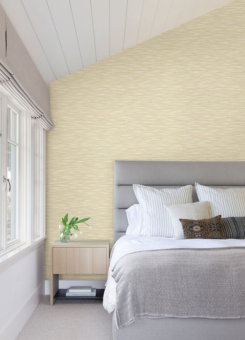 2970-26156 Benson Yellow Variegated Stripe Wallpaper