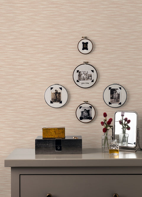 2970-26159 Benson Coral Variegated Stripe Wallpaper