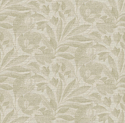 2971-86150 Lei Neutral Etched Leaves Wallpaper