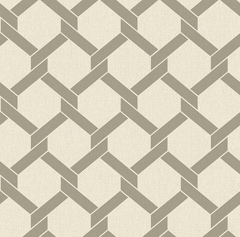 2971-86309 Payton Grey Hexagon Trellis Wallpaper