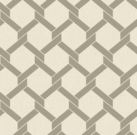 2971-86309 Payton Grey Hexagon Trellis Wallpaper