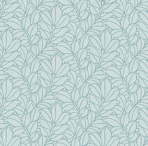 2971-86321 Coraline Teal Leaf Wallpaper