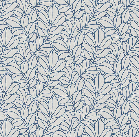 2971-86323 Coraline Blue Leaf Wallpaper