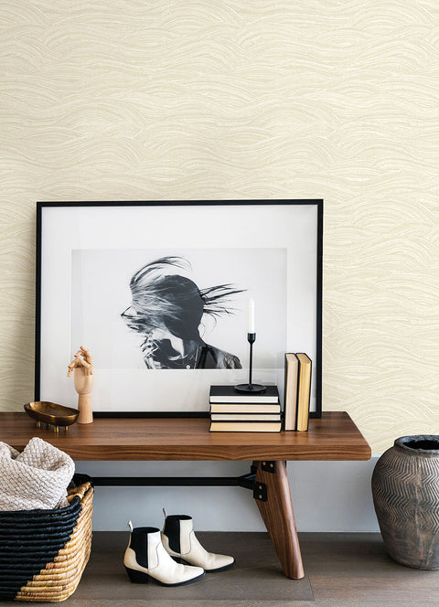 2971-86362 Leith Cream Zen Waves Wallpaper