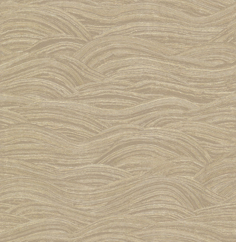 2971-86364 Leith Gold Zen Waves Wallpaper