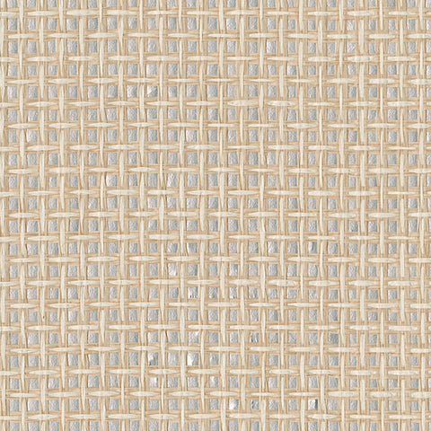 2972-54774 Aki Silver Paper Weave Basketweave Grasscloth Wallpaper