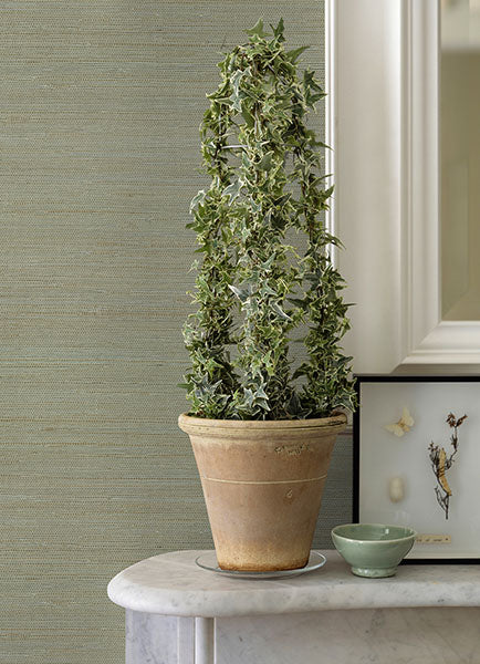 2972-65609 Battan Mint Jute Grasscloth Wallpaper