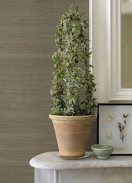 2972-65655 Battan Olive Jute Grasscloth Wallpaper