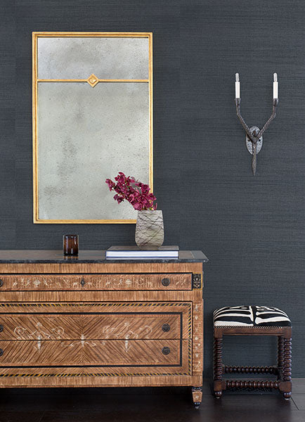 2972-80015 Victoria Indigo Sisal Grasscloth Wallpaper