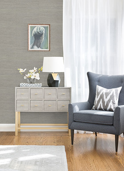 2972-80032 Liaohe Silver Raffia Grasscloth Wallpaper