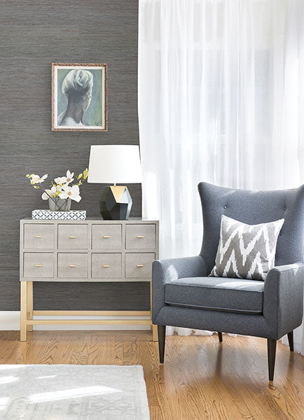 2972-80085 Shandong Slate Ramie Grasscloth Wallpaper
