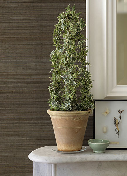 2972-86103 Mai Dark Grey Abaca Grasscloth Wallpaper