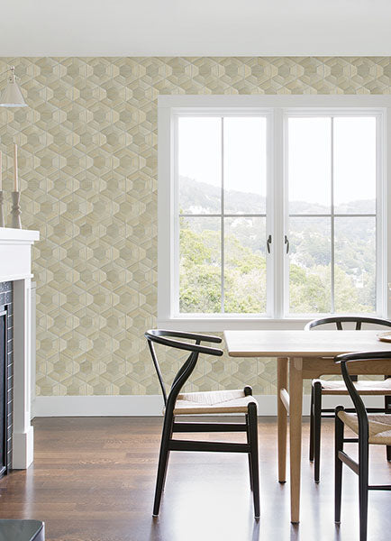 2972-86114 Linzhi Metallic Abaca Grasscloth Inlay Wallpaper