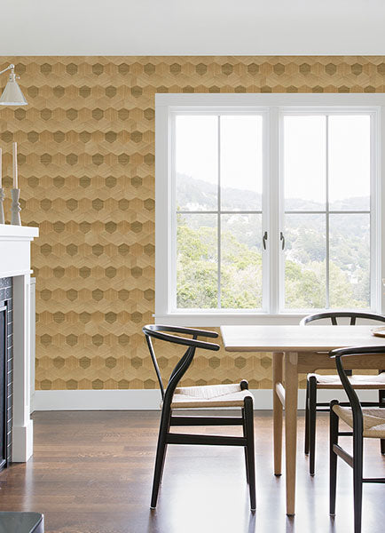 2972-86115 Linzhi Copper Sisal Grasscloth Inlay Wallpaper