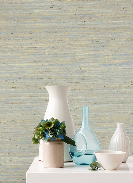 2972-86123 Aiko Silver Sisal Grasscloth Wallpaper