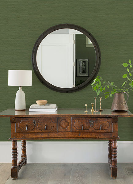 2972-86129 Kira Green Hemp Grasscloth Wallpaper