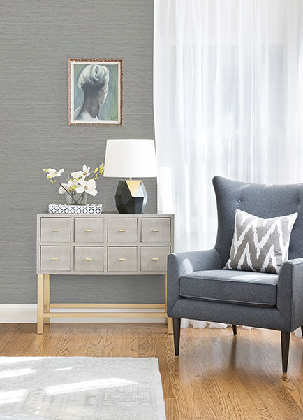2972-86130 Kira Periwinkle Hemp Grasscloth Wallpaper