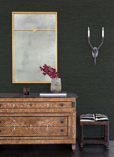 2972-86132 Kira Charcoal Hemp Grasscloth Wallpaper