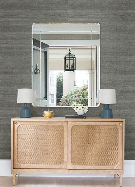 2972-86138 Sakiya Slate Sisal Grasscloth Wallpaper