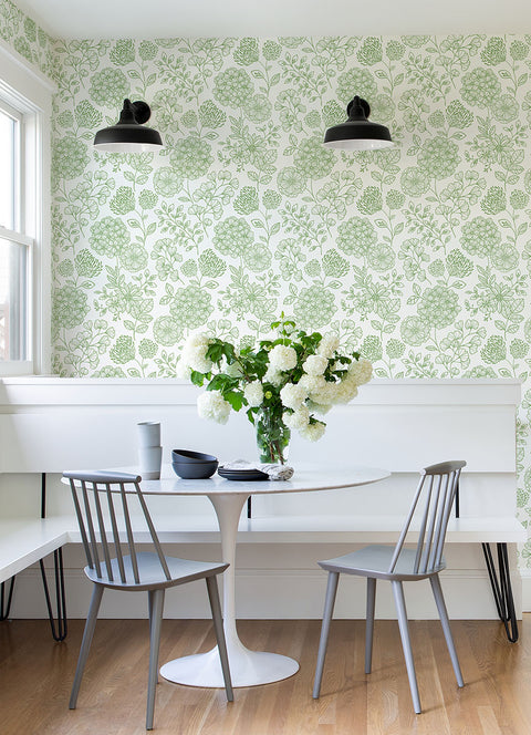 2975-26204 Ada Green Floral Wallpaper