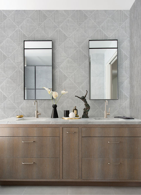 2975-26208 Cade Grey Geometric Wallpaper