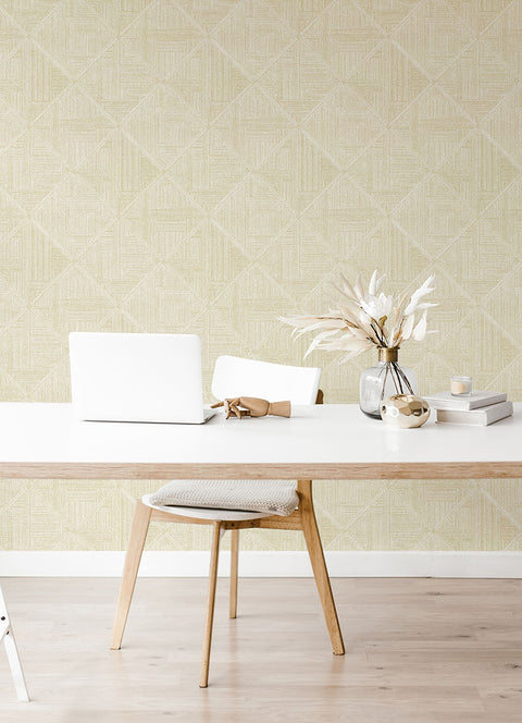 2975-26209 Cade Yellow Geometric Wallpaper