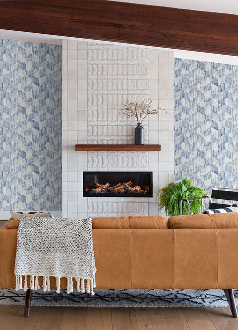 2975-26215 Demi Indigo Distressed Wallpaper