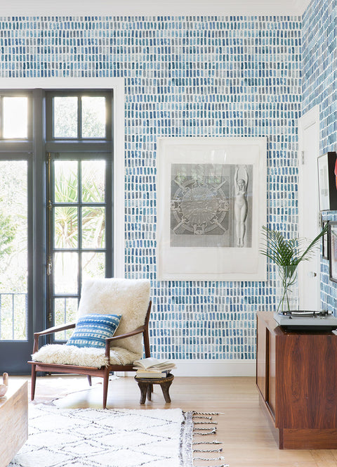 2975-26224 Brynne Indigo Watercolor Wallpaper