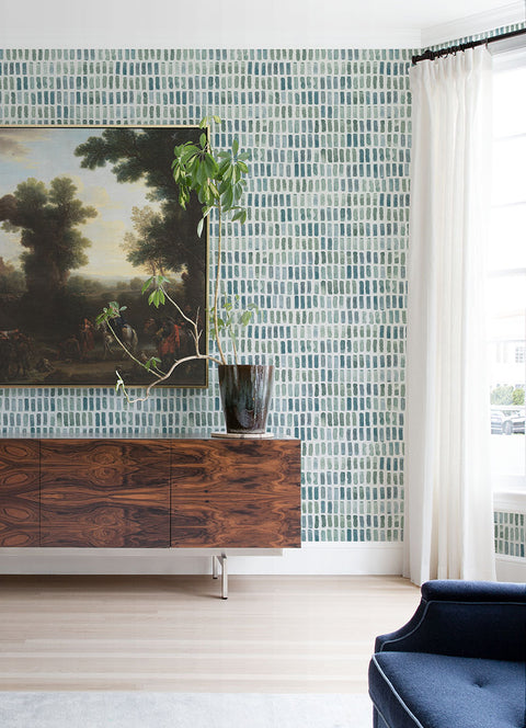 2975-26225 Brynne Green Watercolor Wallpaper