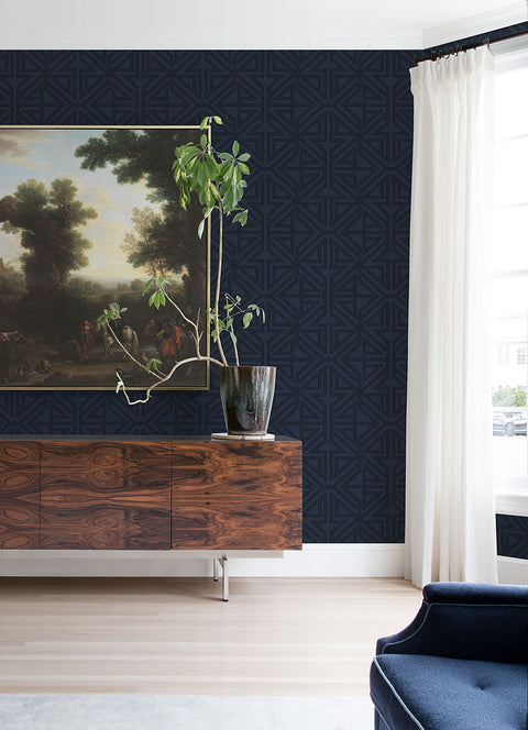 2975-26226 Kachel Indigo Geometric Wallpaper