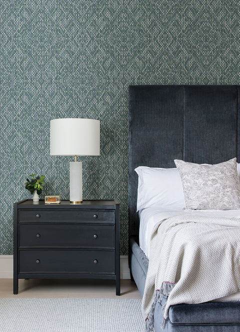 2975-26244 Felix Teal Geometric Wallpaper