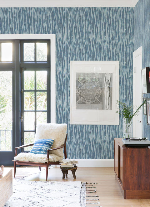 2975-26248 Nazar Indigo Stripe Wallpaper