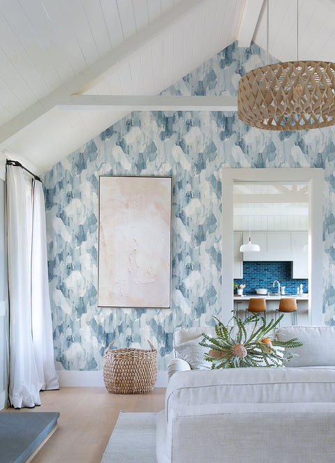 2975-26261 Mahi Blue Abstract Wallpaper