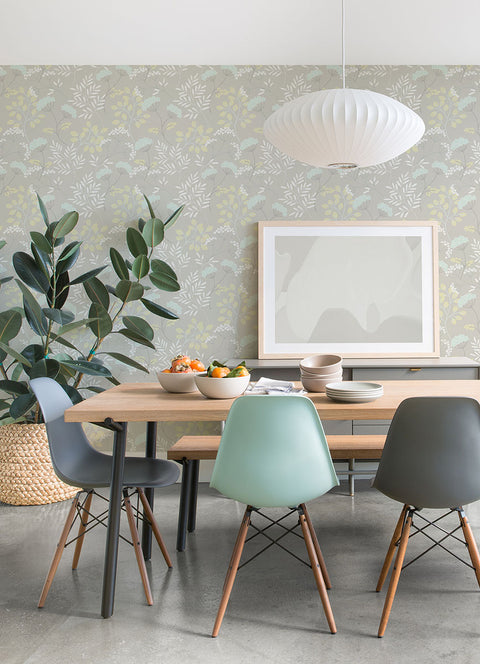 2975-87540 Sorrel Light Grey Botanical Wallpaper