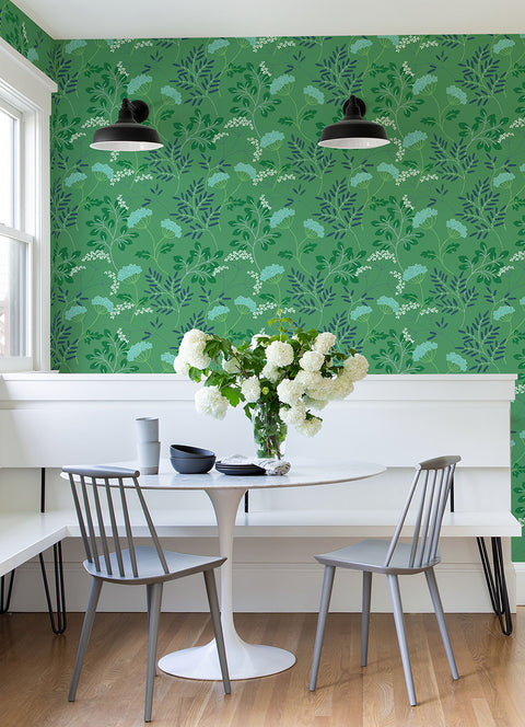 2975-87542 Sorrel Green Botanical Wallpaper