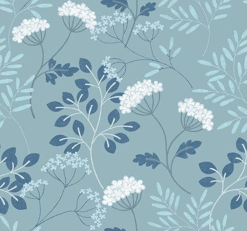 2975-87543 Sorrel Slate Botanical Wallpaper
