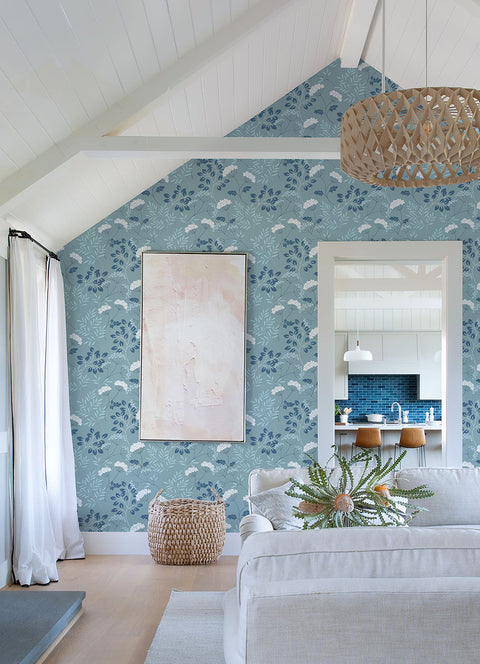 2975-87543 Sorrel Slate Botanical Wallpaper