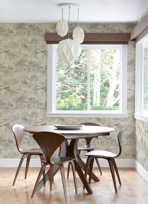 2975-87546 Nara Taupe Toile Wallpaper