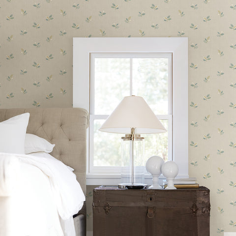 Sage Hill Leigh Yellow Leaf Wallpaper