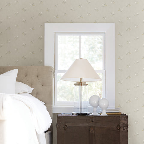 Sage Hill Leigh Grey Leaf Wallpaper