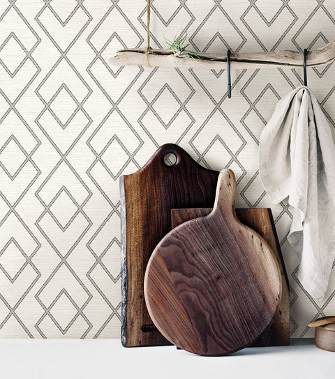 Blaze Cream Trellis Wallpaper
